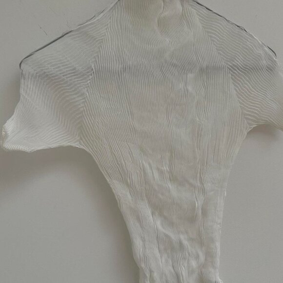 Issey Miyake Chiffon Twist Top in White - Picture 2 of 4